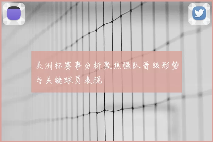 美洲杯赛事分析聚焦强队晋级形势与关键球员表现